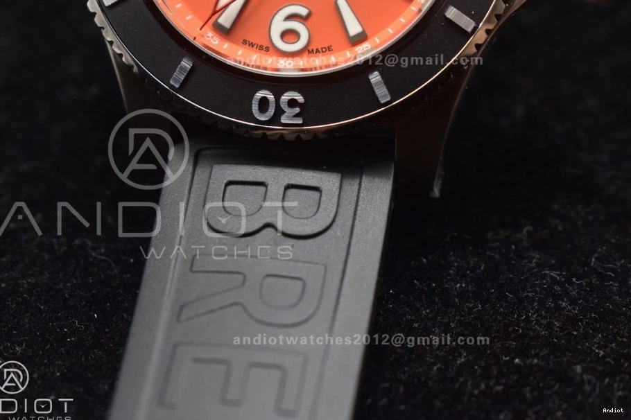 Edition Best 1:1 Dial Superocean 478 Black Bezel Resilient Strap A 44 TF Orange On Rubber Automatic Black 0814